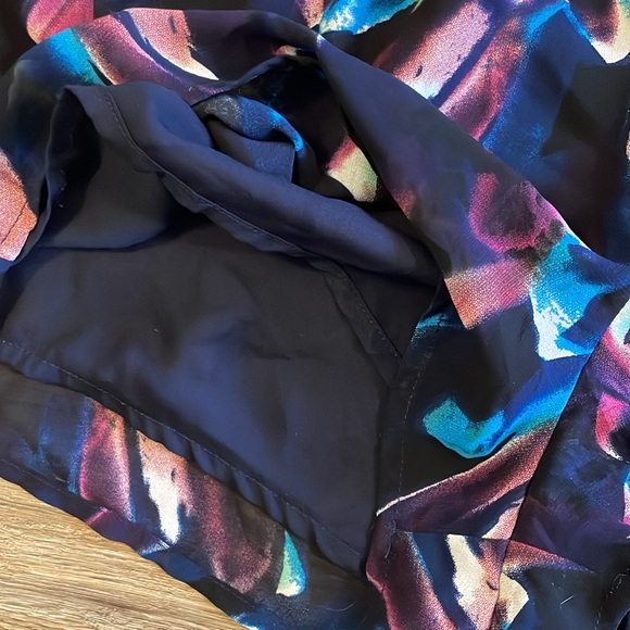 Luca Couture Watercolor Low Cut Sheer Arm Romper - Picture 12 of 15